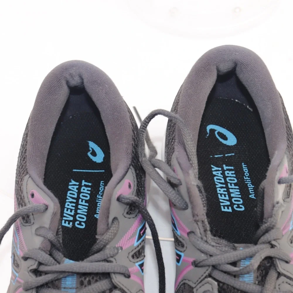 Asics Womens Gel-Contend 7 Running Shoe Size 8 Black Blue Purple Sneaker Trainer